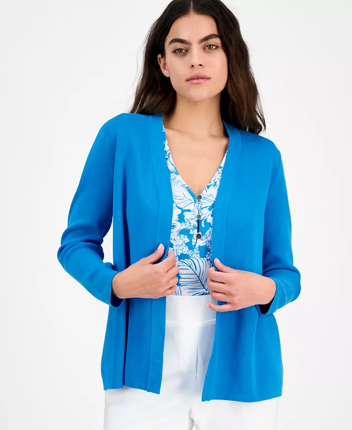 

Кардиган Petite Newport с открытой передней частью AK Anne Klein, синий