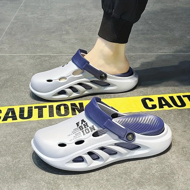 Fashion Sporty Clogs - Breathable, Non-Slip EVA Сандалии, Comfortable for Outdoor Activities All-Season Footwear FmShi, серый синий — фото 2