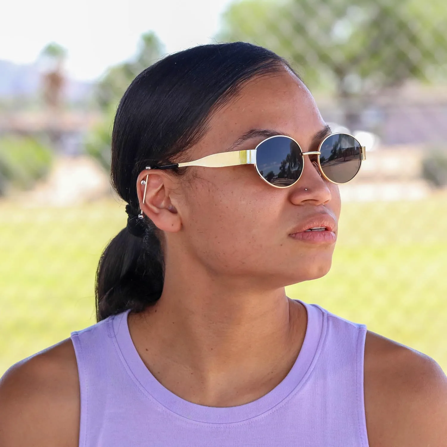 

Ретро-очки овальной формы для мужчин и женщин. Модные солнцезащитные очки. Классические очки унисекс с защитой от УФ-излучения UV400 RAVI EYEWEAR, Gold/Black