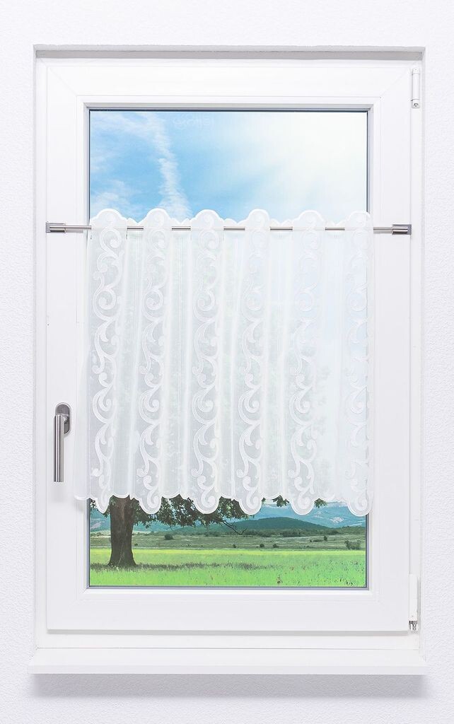

Панельная штора Plauener Spitze - Reigen (Ш х В) 140см*60см белая, белый