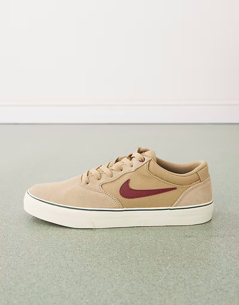 Кроссовки Nike SB Chron 2 светло-коричневого цвета — фото 2