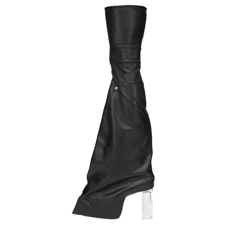 Сапоги-ботфорты RICK OWENS Taco Kiss 12cm черные