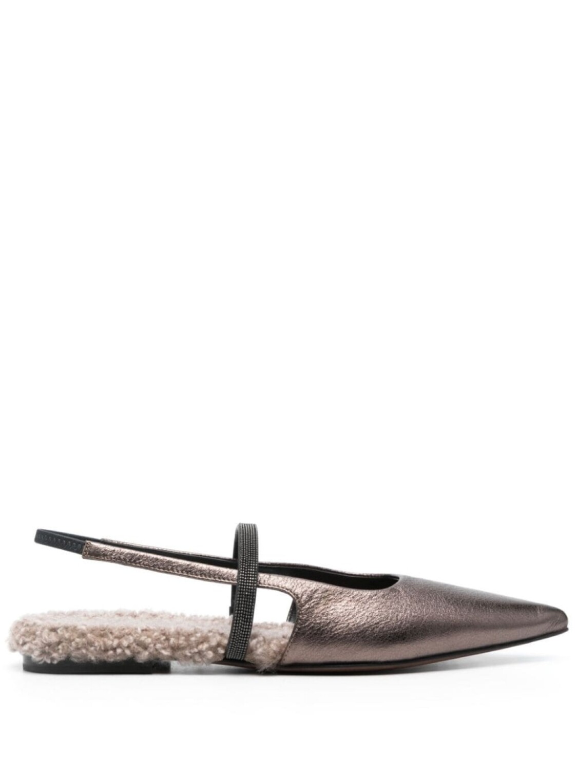 

Brunello Cucinelli балетки с блестками, коричневый