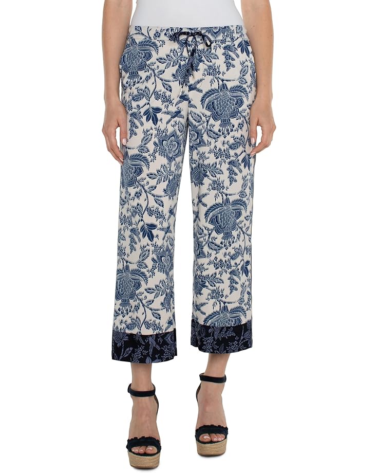 

Брюки Liverpool Los Angeles Draw String Wide Leg Pull On Mid-Rise Pant 25", цвет Galaxy Floral Print