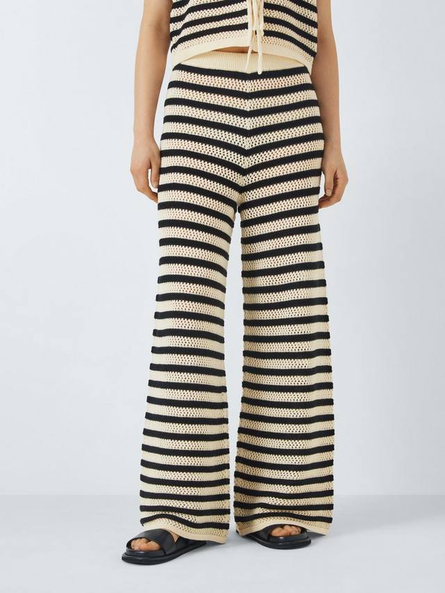 

Широкие брюки из трикотажа в полоску John Lewis , цвет Monochrome