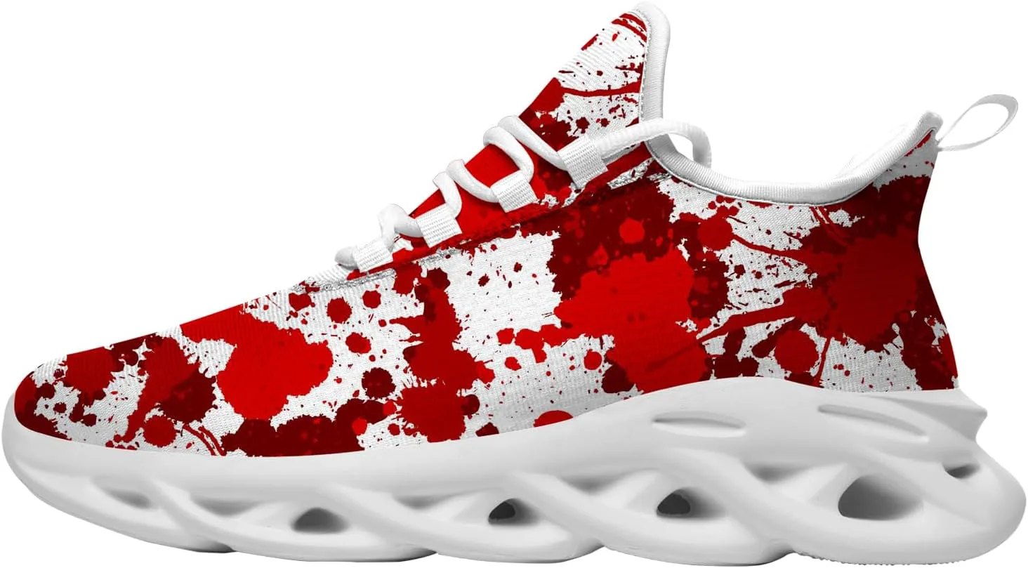 

Кроссовки Ciadoon на Хэллоуин для женщин и мужчин, для бега по дороге, ходьбы и тенниса, дышащие, легкие, подарок для мужчин и женщин, красный