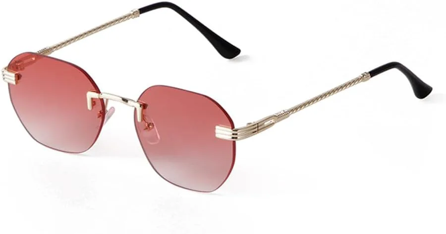 

Солнцезащитные очки с градиентным синим покрытием без оправы для женщин и мужчин, ретро-солнцезащитные очки без оправы, зеленые оттенки для женщин VFDHN, C6