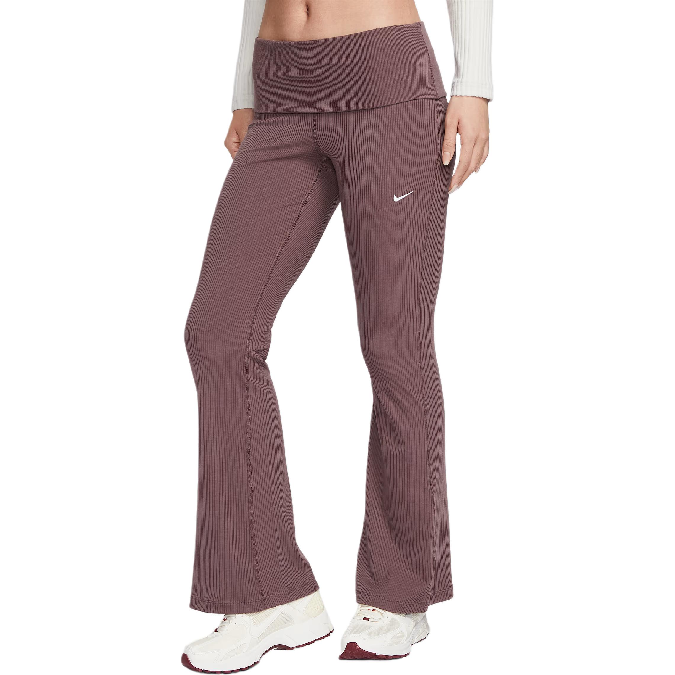 Спортивные штаны FW25 Chill Knit Ribbed, повседневные, женские Nike, коричневый/sail белый — фото 3
