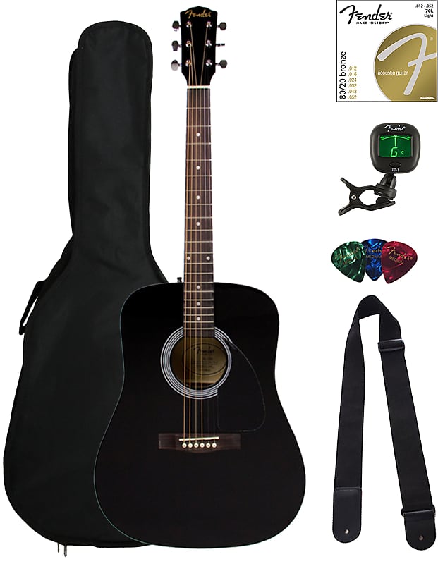 

Акустическая гитара Fender FA-115 Dreadnought Acoustic Guitar - Black w/ Gig Bag