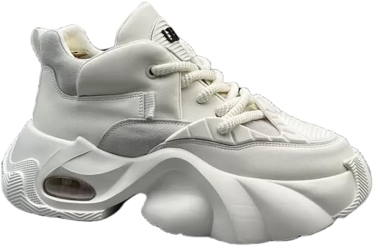 

Мужские модные кроссовки с массивной подошвой и амортизацией- повседневные шнурованные ботинки с противоскользящей подошвой для комфорта во все сезоны Hoalox, белый