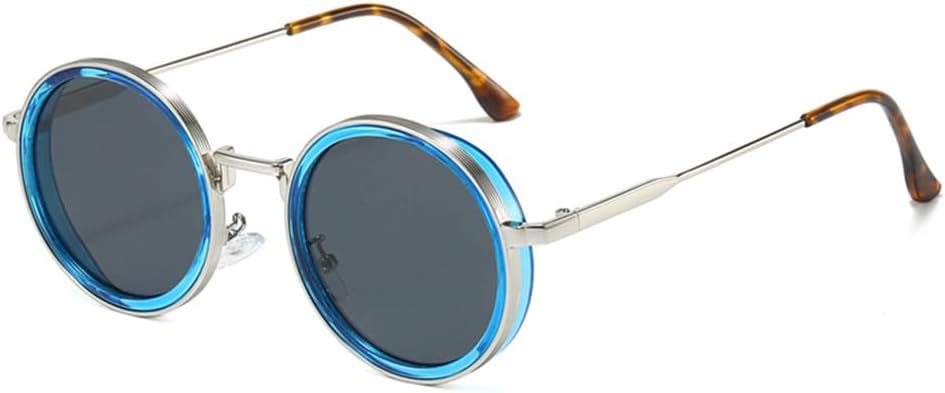 

Солнцезащитные очки UV400 с защитой от ультрафиолета — круглые, в стиле панк, с градиентным переходом цвета, для женщин и мужчин, для бега и занятий спортом на открытом воздухе generic, Blue Silver Grey