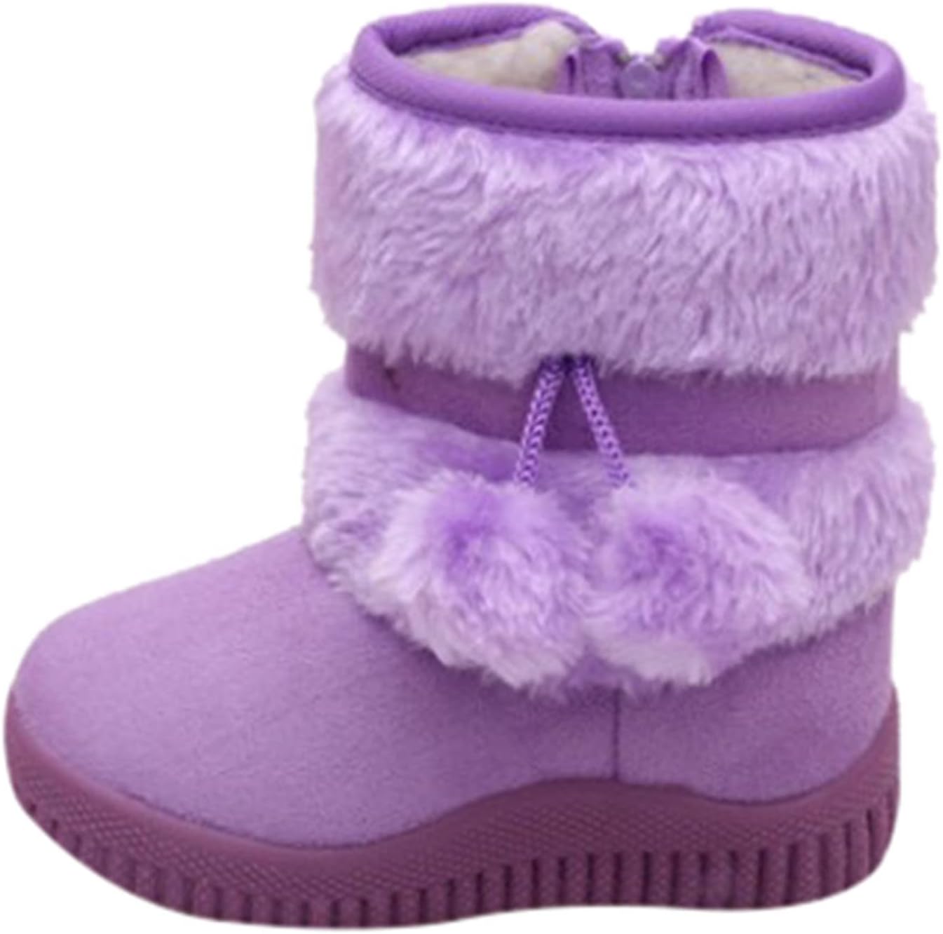 

Детские теплые толстые зимние ботинки с меховой подкладкой, для активного отдыха и катания на лыжах, ботильоны на зиму с термоизоляцией и противоскользящей подошвой Generic, Purple