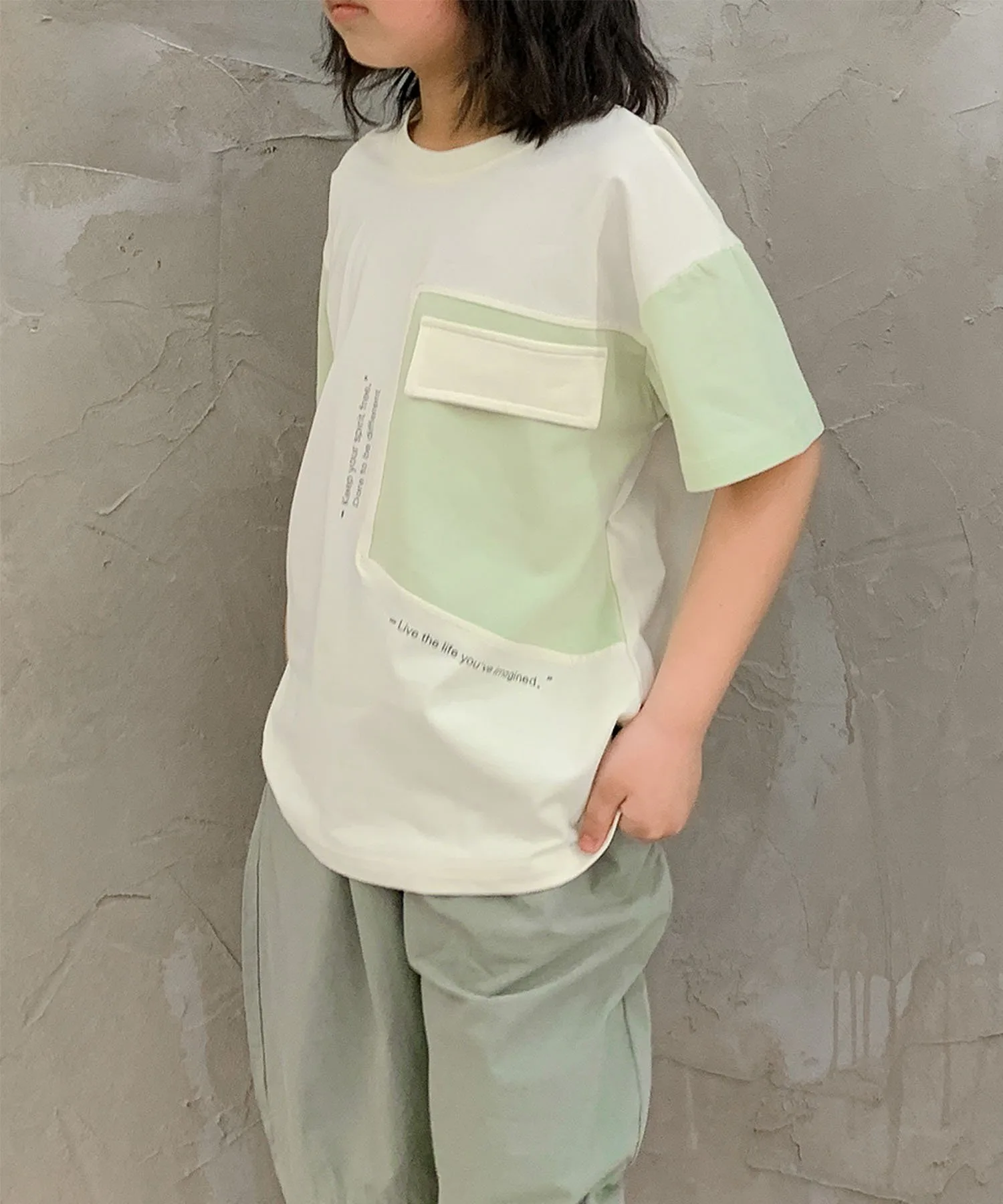 Детская футболка с принтом в цветовой гамме [aimoha-KIDS-] Aimoha Kids, Light green — фото 2