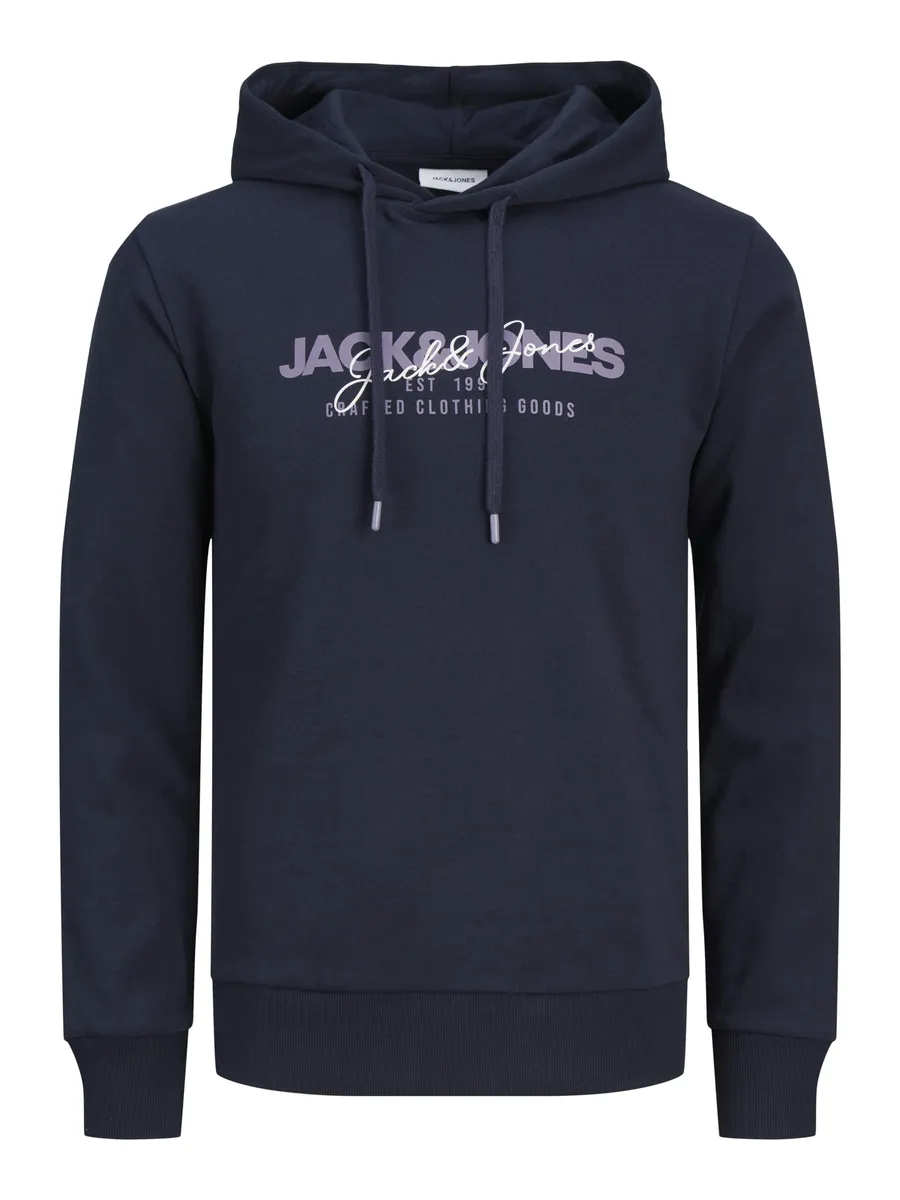 

Толстовка Jack & Jones PlusSize с капюшоном "JJALVIS SWEAT HOOD PLS", синий