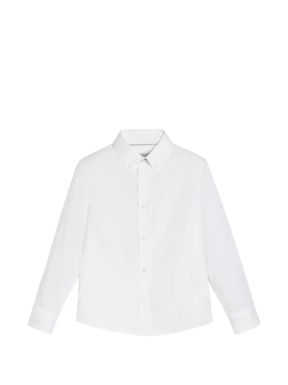 Рубашка из хлопковой саржи Brunello Cucinelli Kids, белый
