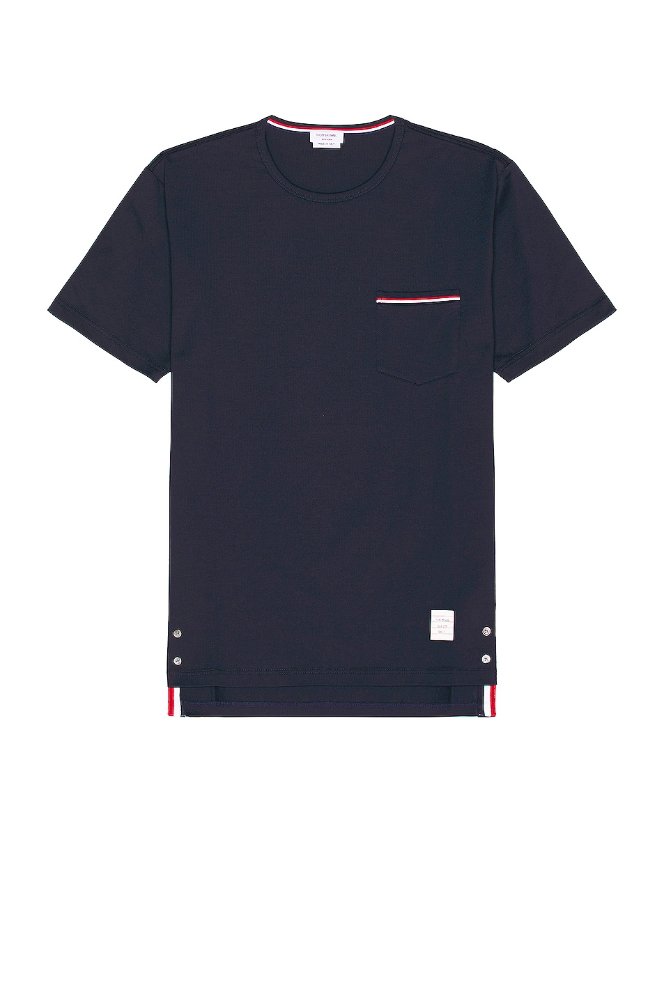 

Футболка Thom Browne Jersey Cotton Short Sleeve Pocket, темно-синий