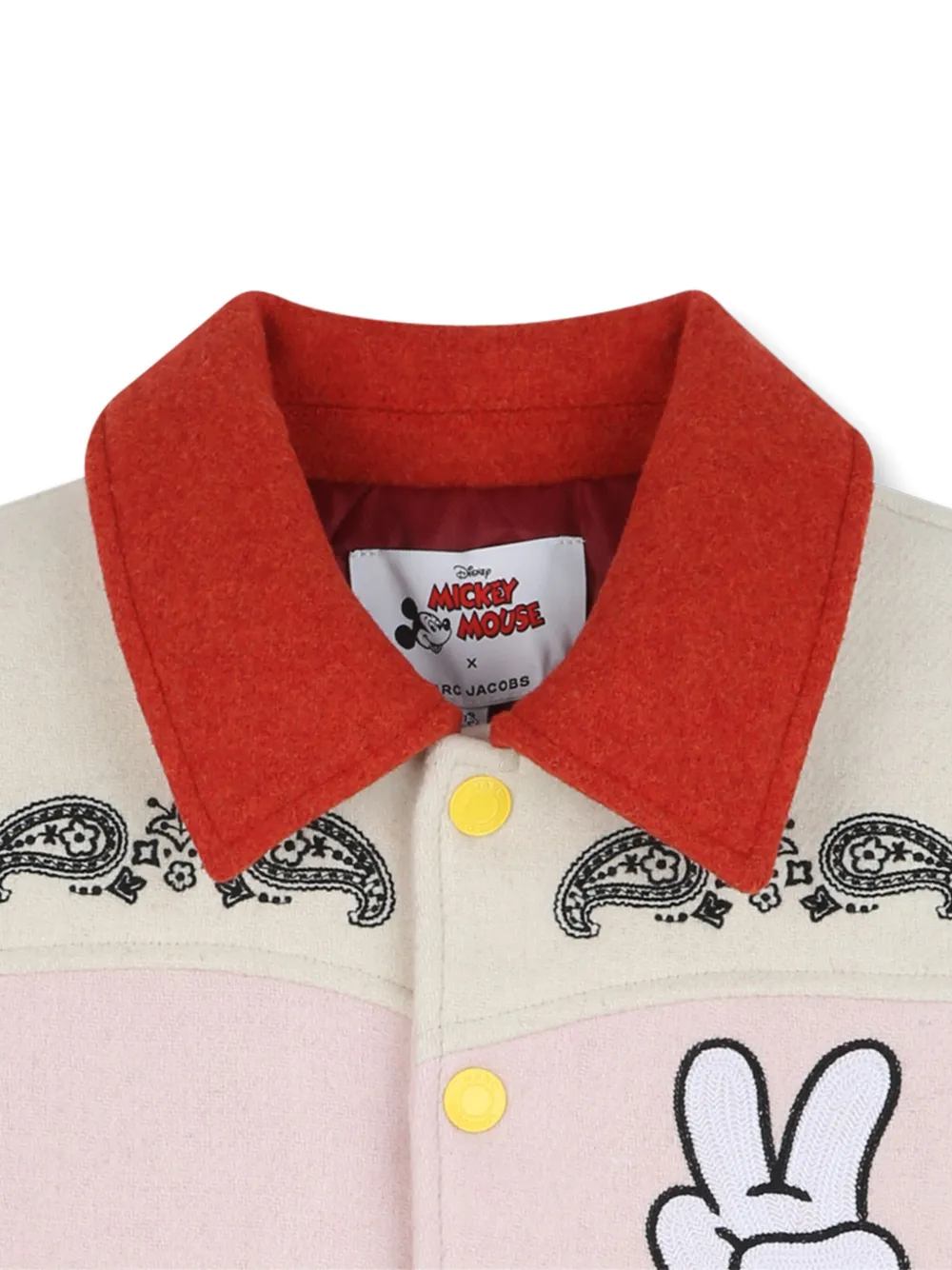 Двухцветный бомбер с вышивкой Marc Jacobs Kids, розовый — фото 3