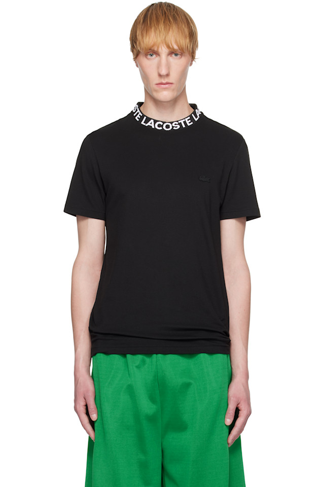 

Двухцветная футболка с жаккардовым воротником Regular Fit Lacoste, белый