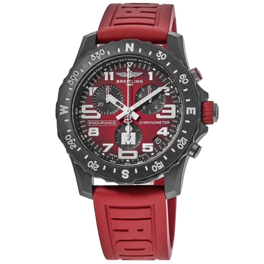 

Breitling Endurance Pro 44 кварцевый хронограф IRONMAN красный циферблат резиновый ремешок мужские часы