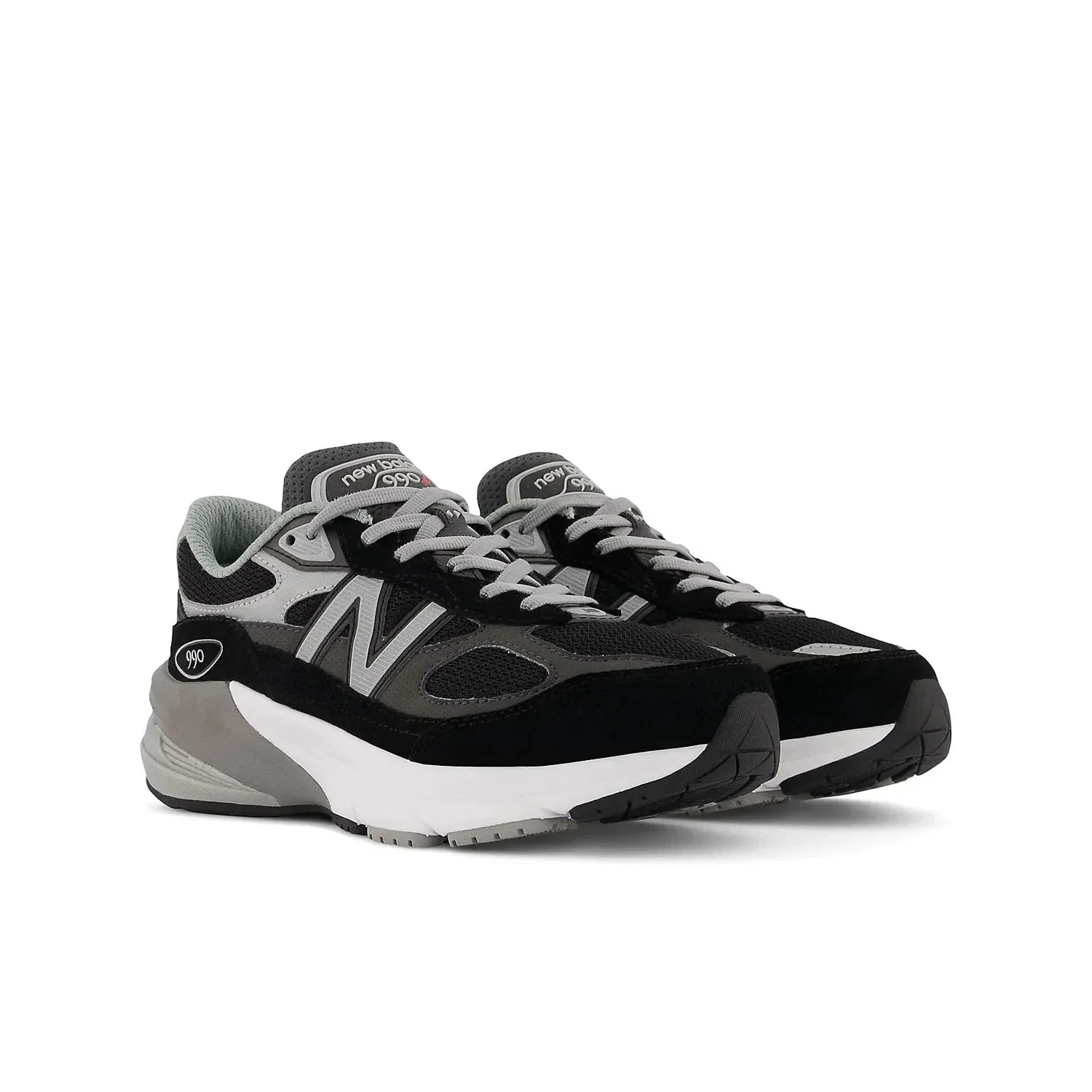 Детские кроссовки New Balance FuelCell 990v GC990BK, черные с серебристым рисунком, модель TF952 — фото 2