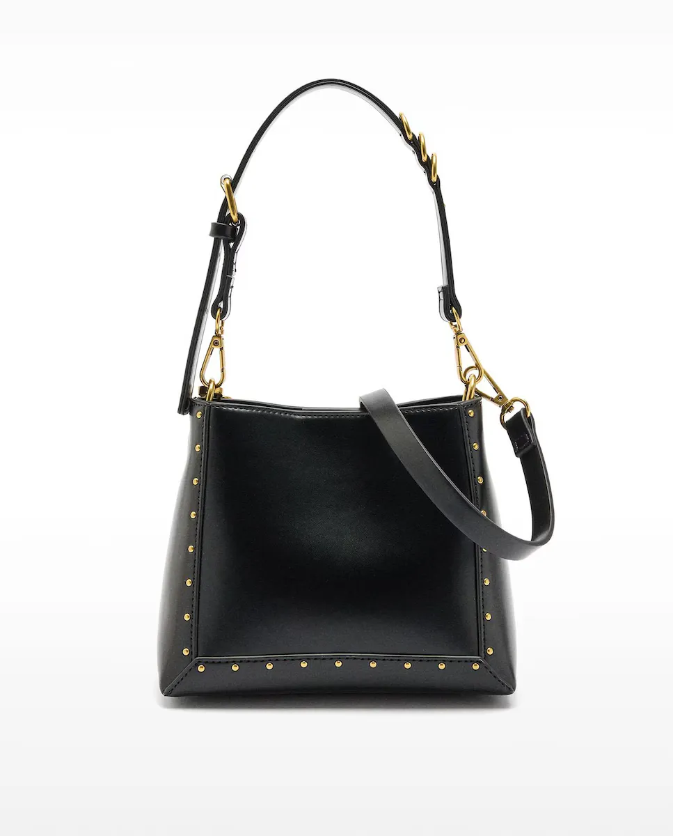 

Сумка-трансформер в стиле тоут с заклепками и магнитной застежкой, однотонная Parfois, черный