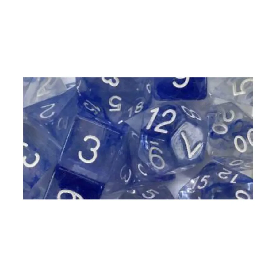 

Многогранные игральные кости - сапфир с белыми цифрами (7), Game Dice - Diffusion (Role 4 Initiative)