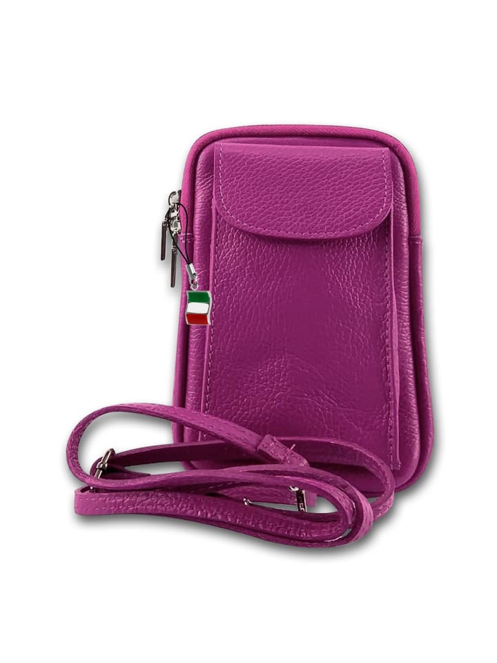 

Кожаная сумка через плечо, сумка Florence, розовая, примерно 12 см Florence