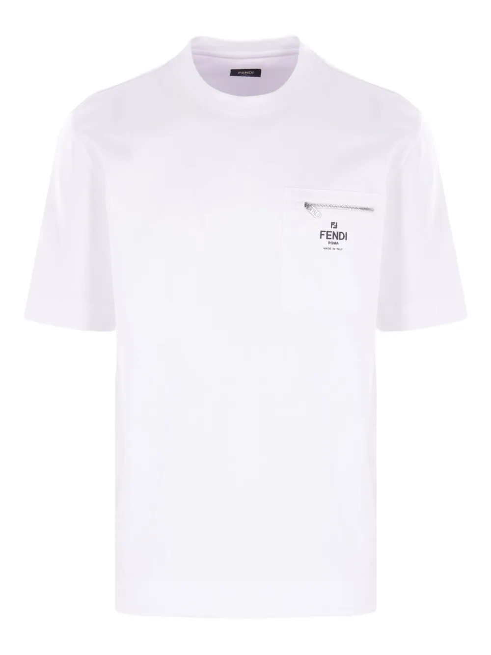 

Футболка с логотипом и карманом на молнии FENDI, белый
