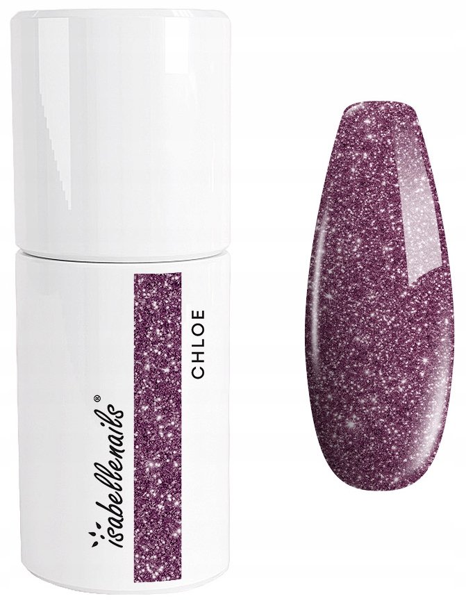 

Isabellenails, Гибридный лак для ногтей 79. Chloe Purple с блестками