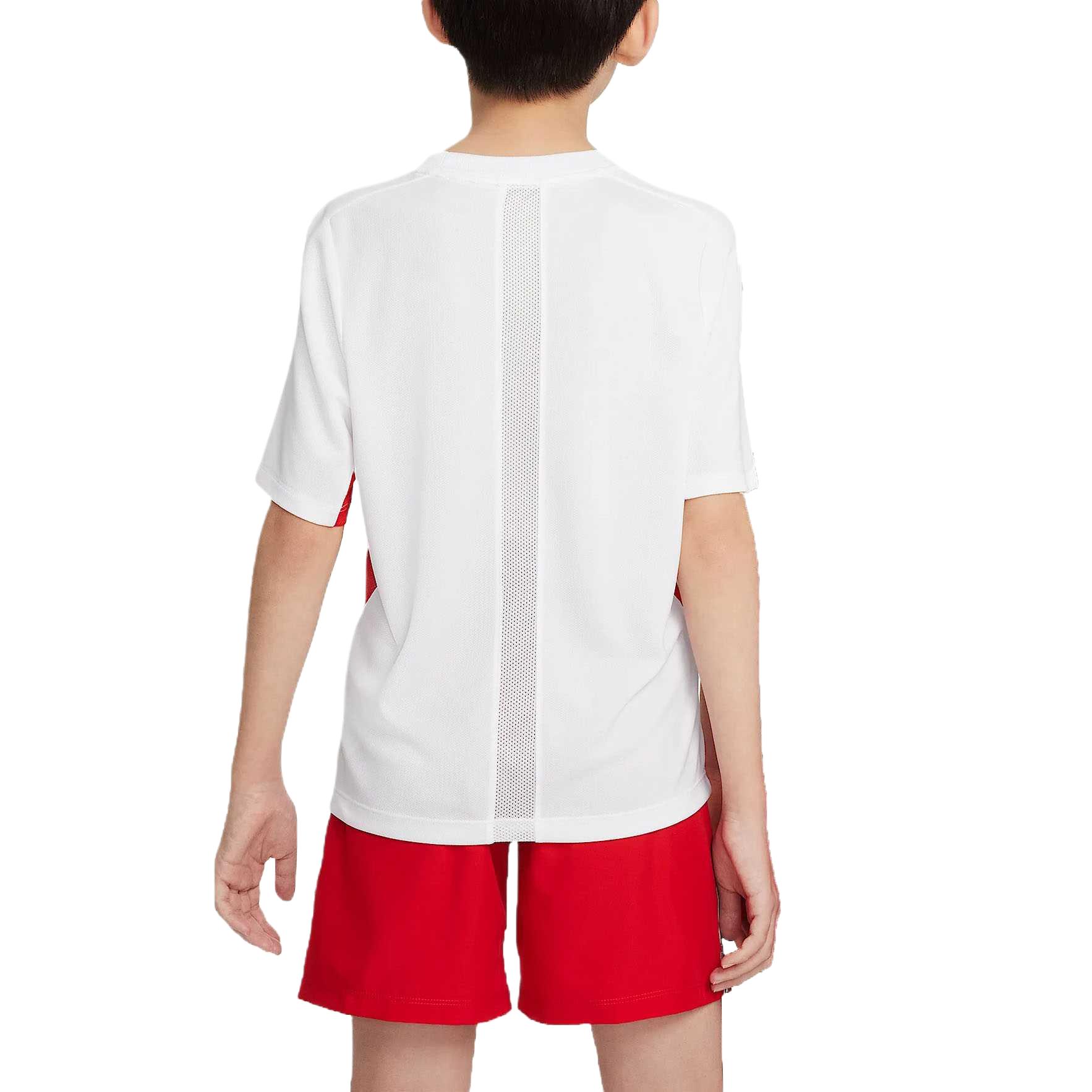 Футболка dri fit swoosh/университетский red детская Nike, белый/красный — фото 4
