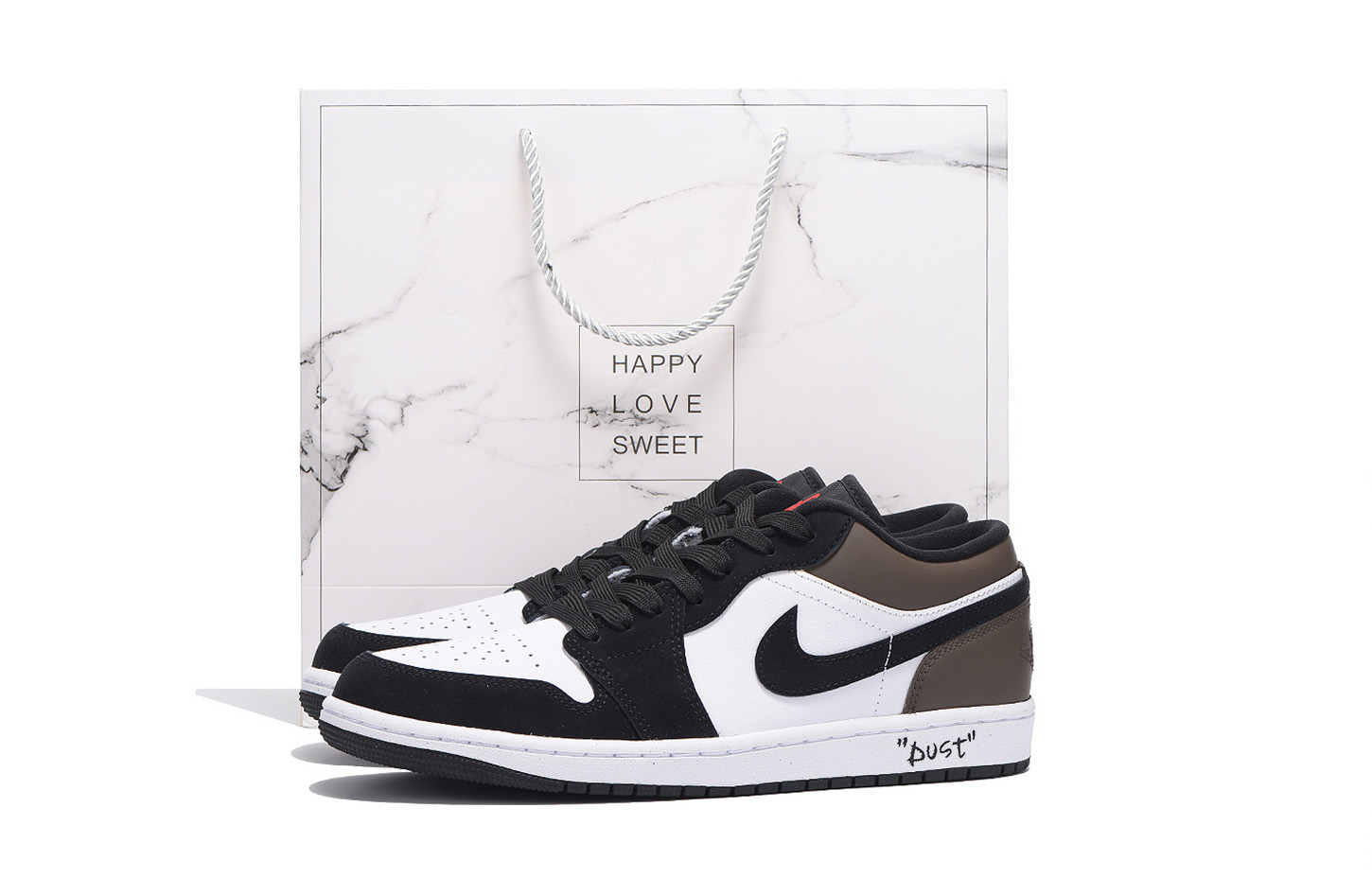 

Jordan Баскетбольные кроссовки Air 1 с низким верхом, износостойкие, антискользящие, винтажные, мужские, черно-коричневые