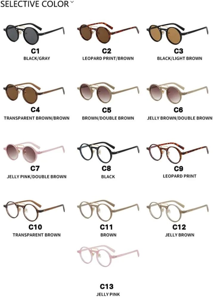 

Маленькие круглые солнцезащитные очки для мужчин и женщин в стиле ретро-панк с градиентным покрытием и защитой от УФ-излучения UV400 TOIPASTN, 13167-c12