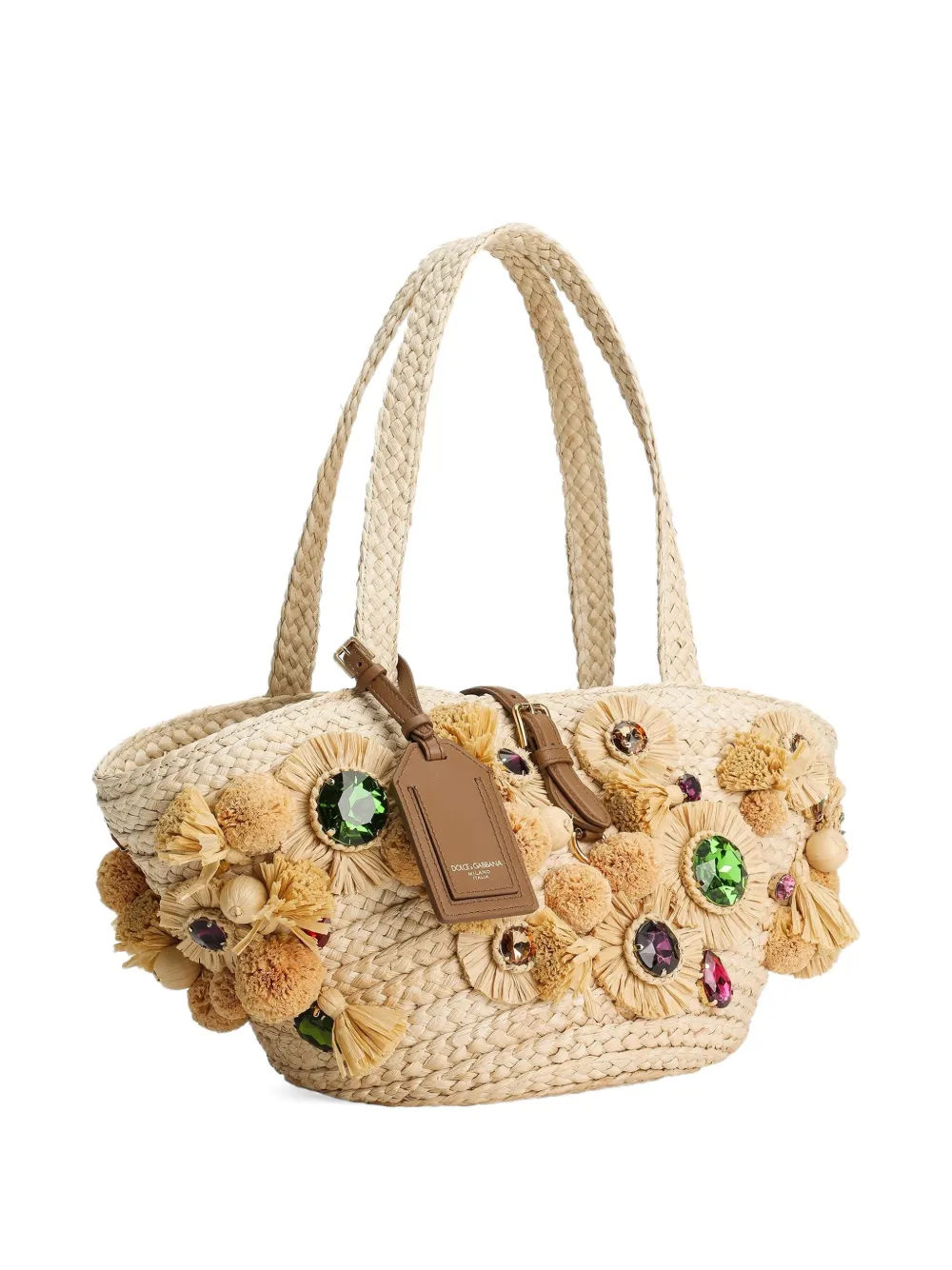 Декорированная сумка-корзина DOLCE & GABBANA, нейтральный — фото 4