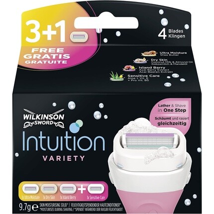 

Женские кроссовки Wilkinson Intuition Variety Scheermesjes 4Stuks, Wilkinson Sword