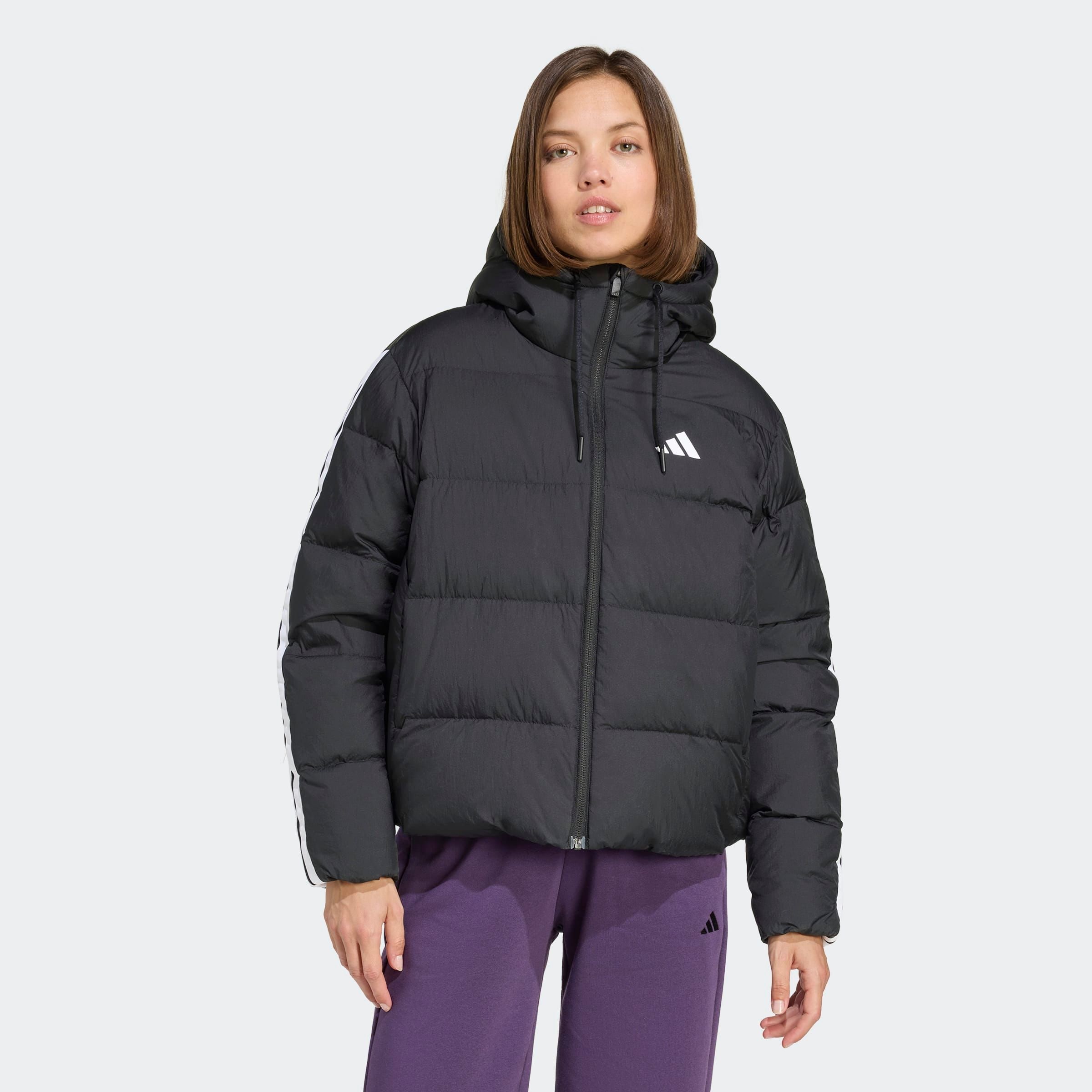 Adidas Sportswear Куртка Outdoor 'Ess' в черном цвете — фото 3