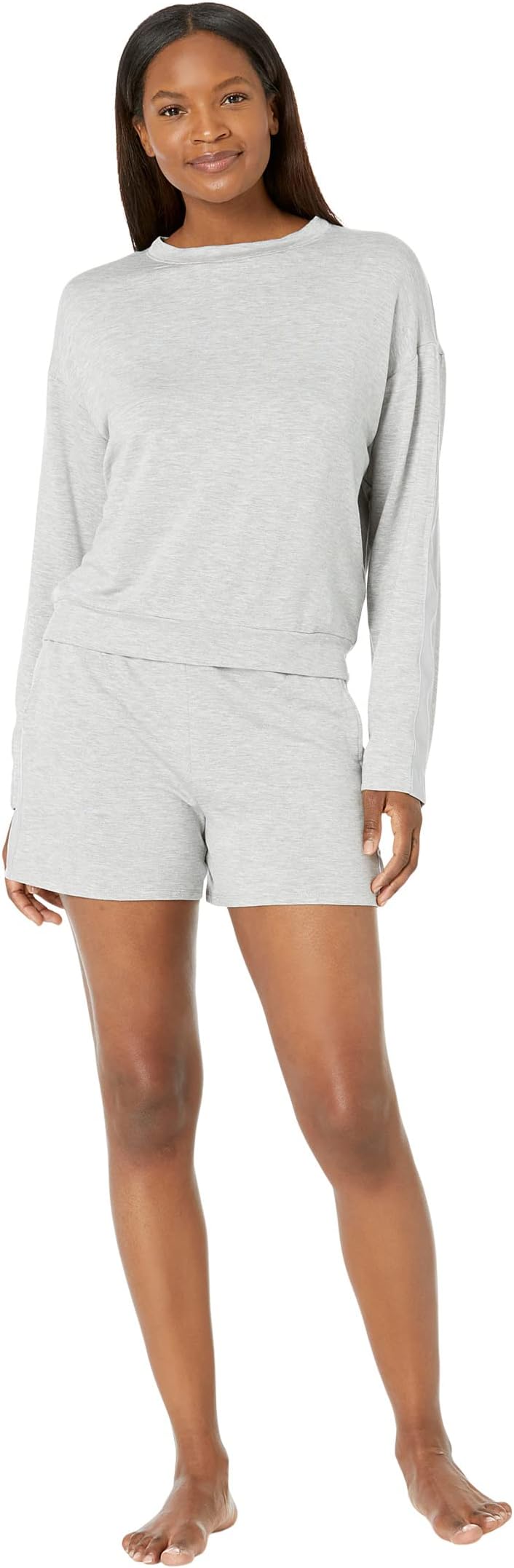 

Домашний топ Donna Karan Long Sleeve Sleep Top and Shorts, цвет Grey Heather