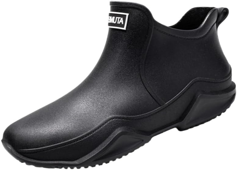 

Мужские дождевые туфли - противоскользящие подошвы, модный дизайн Fusecottc, черный