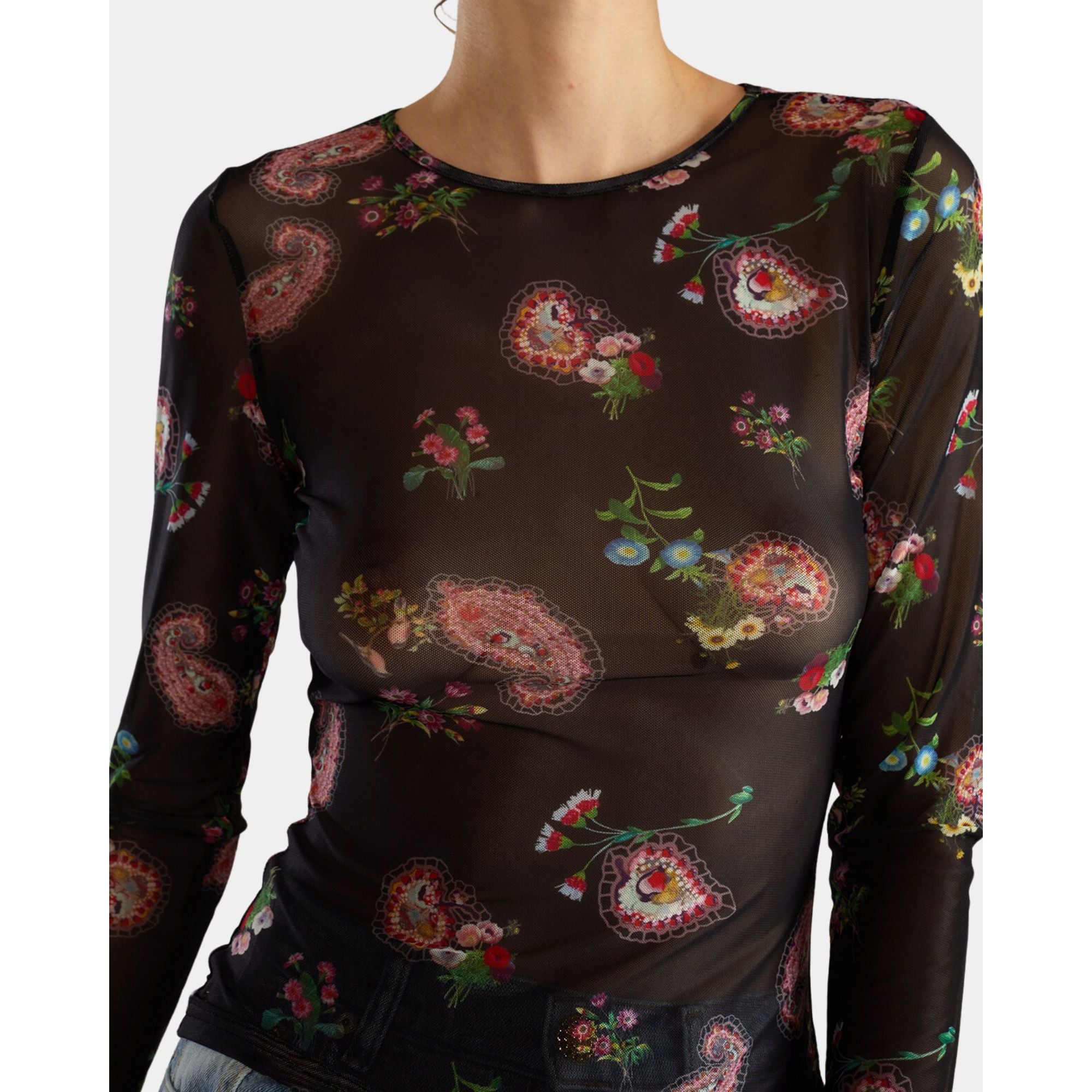 

Современный сетчатый топ Cynthia Rowley, черный