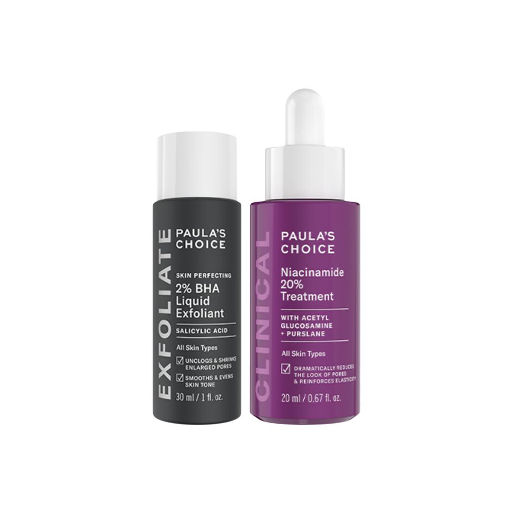 

Сыворотка с ниацинамидом и салициловой кислотой для борьбы с акне, отшелушивания и контроля жирности 20 мл+30 мл PAULA'S CHOICE, salicylic acid serums 30ml+niacinamide serums 20ml (english version)