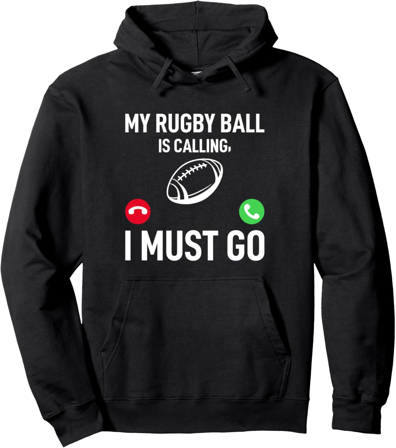 

Мой регбийный мяч зовет! - Забавная толстовка с изображением регбиста Funny Rugby Quotes, черный