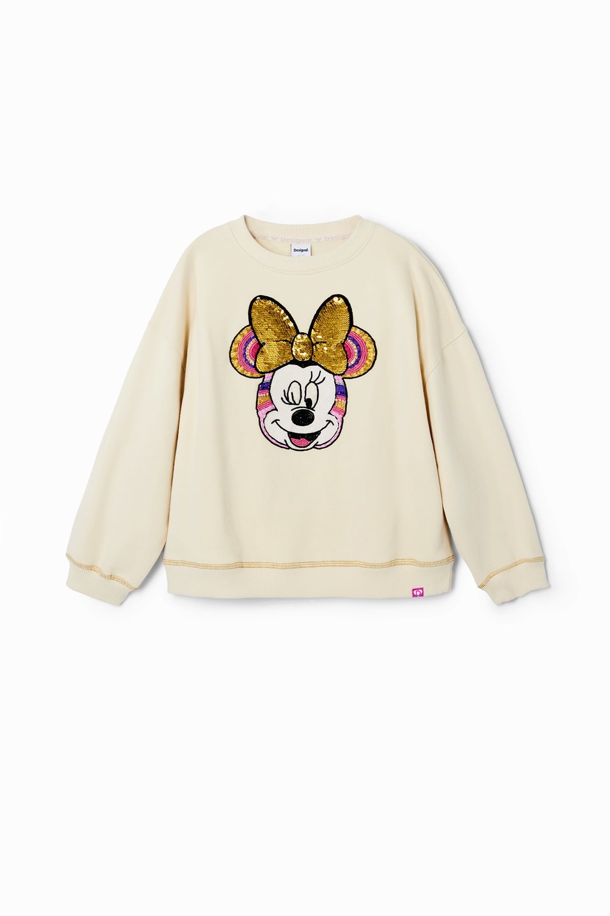 Толстовка с пайетками и лентой в виде Минни Маус (100-150 см) Desigual, White/1001 — фото 4
