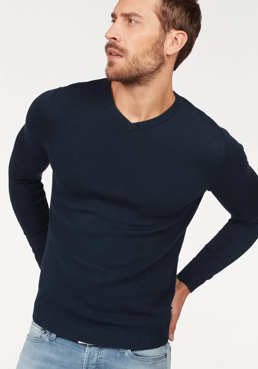 

Свитер Jack & Jones с V-образным вырезом "JJEBASIC KNIT V-NECK", синий