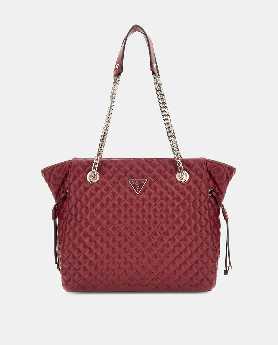

Стеганая сумка-тоут на молнии Guess, красный