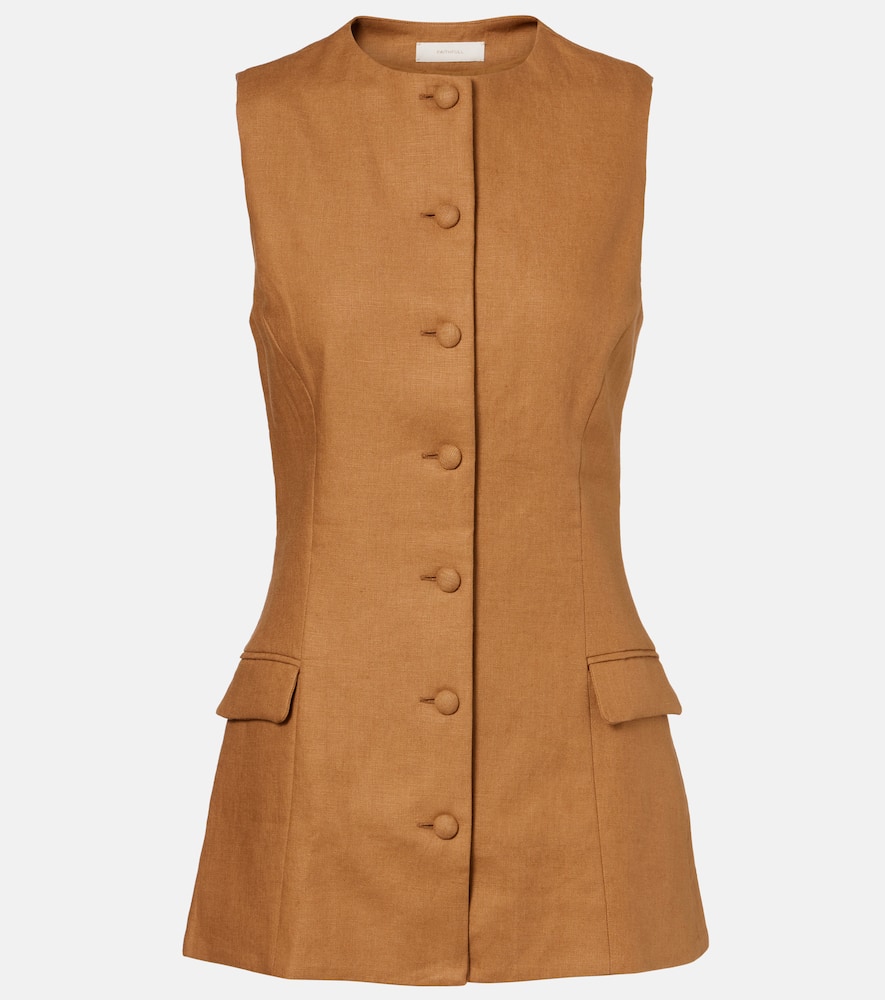 

Льняной жилет Faithfull, Tobacco