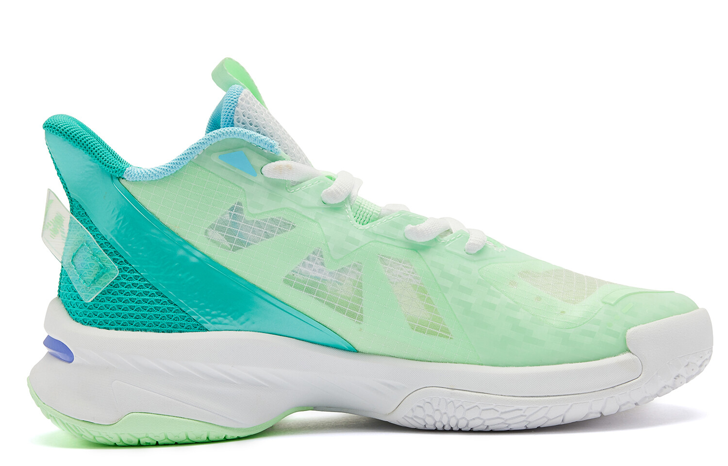 Детские баскетбольные кроссовки GS Mid-top  White / Swim Green Qiaodan, светло-зеленый — фото 3