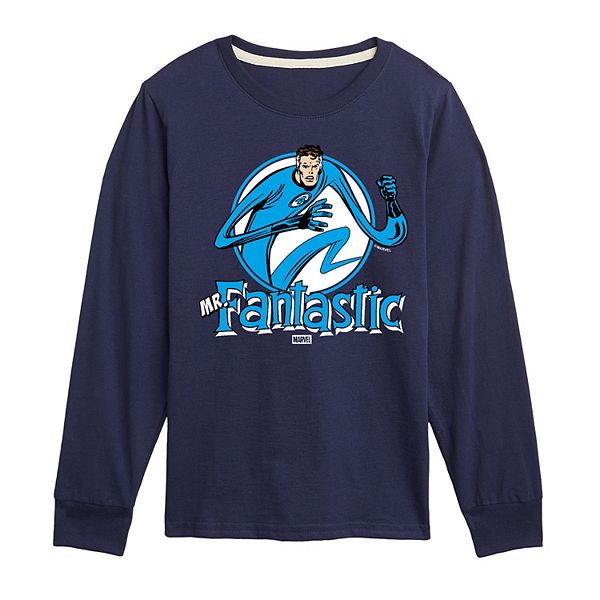 

Футболка с длинным рукавом Mr Fantastic Circle для мальчиков 8-20 Marvel, Navy