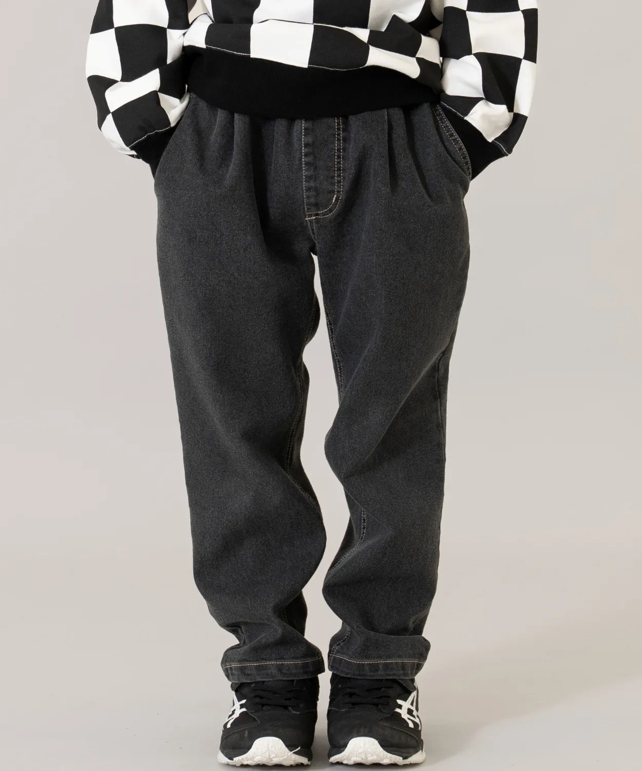 Детские джинсы с сужающимся кроем Denim Tapered Pants and D. petit main серые