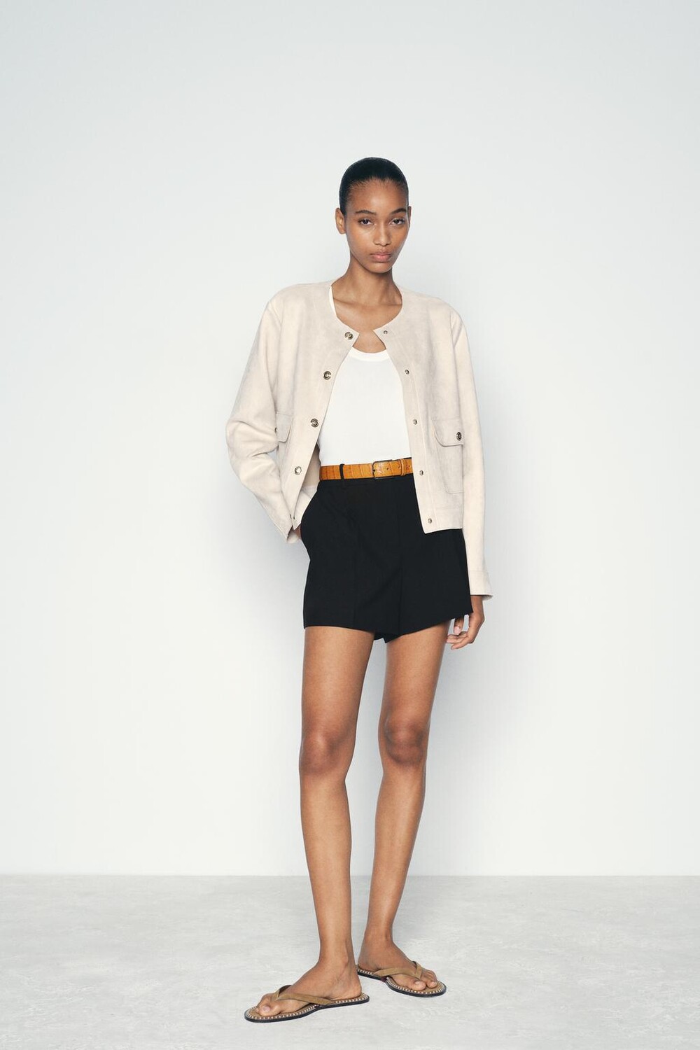 

Кожаный ремень с квадратной пряжкой ZARA, цвет mustard
