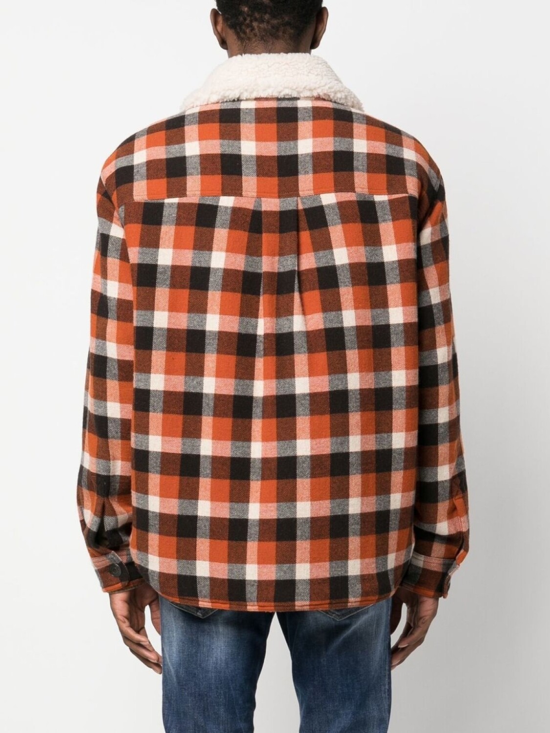 Dsquared2 check-print shearling jacket, коричневый — фото 4