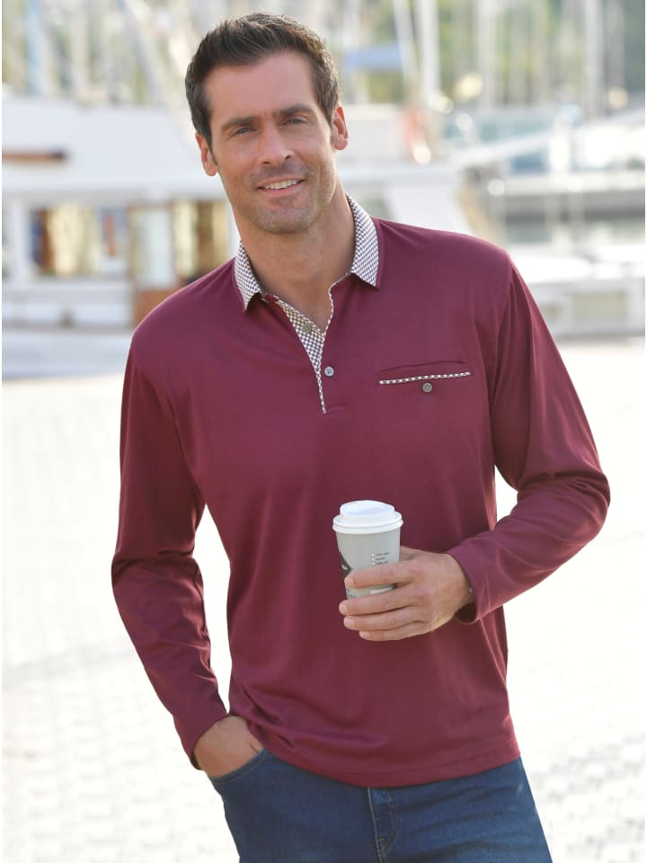 

Рубашка с длинными рукавами бордового цвета hajo